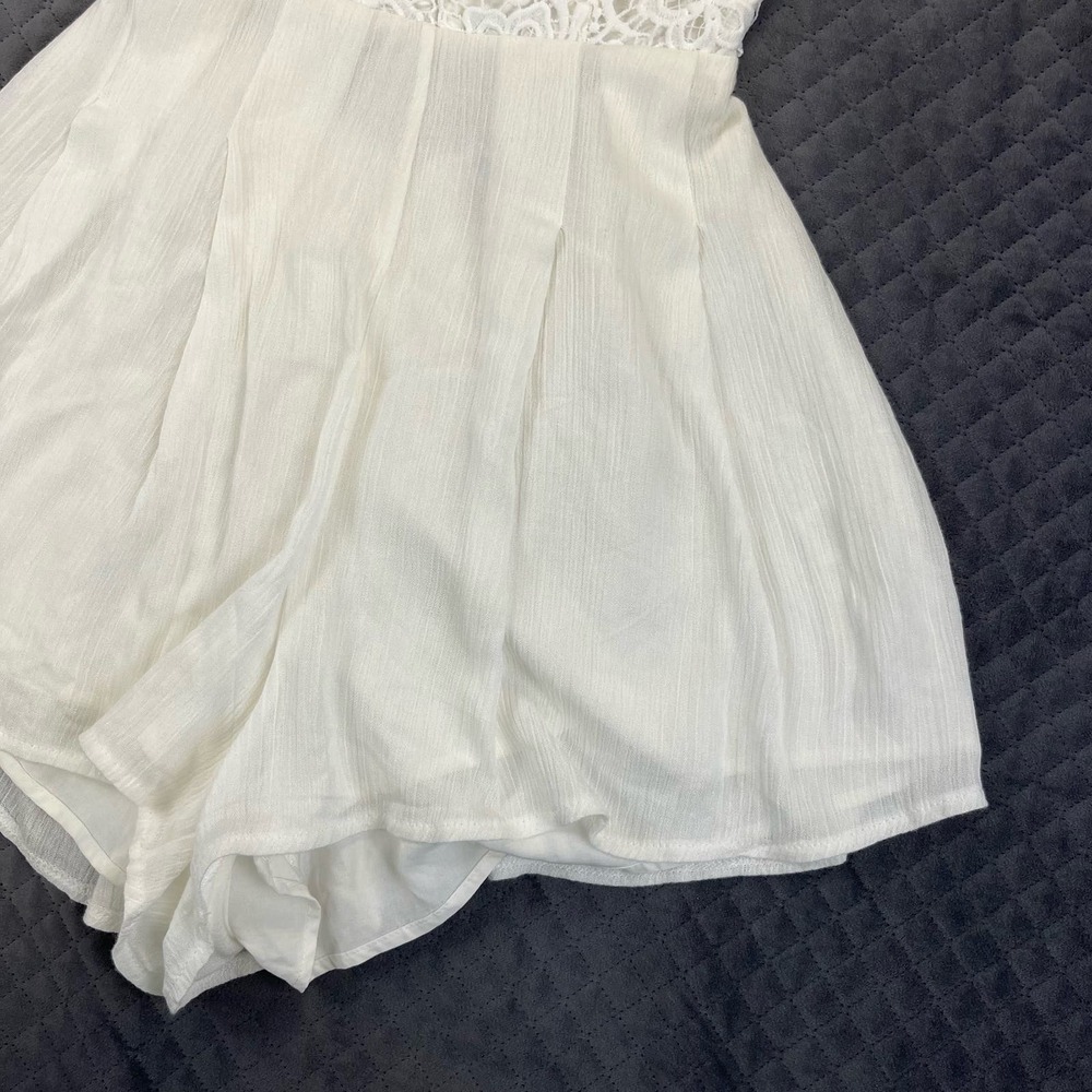 Lulus Romper Womens XS White Boho Spring Bride Crochet Lace Star Spangled Romper - Picture 6 of 13